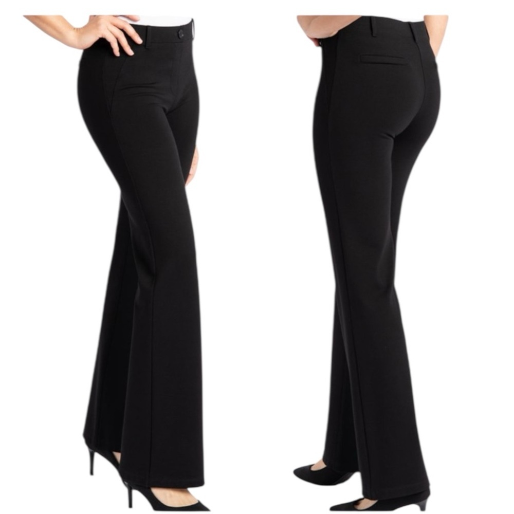 BETABRAND Classic Black Flared Bootcut Dress Yoga Pants 2XL LONG-- Career/Office